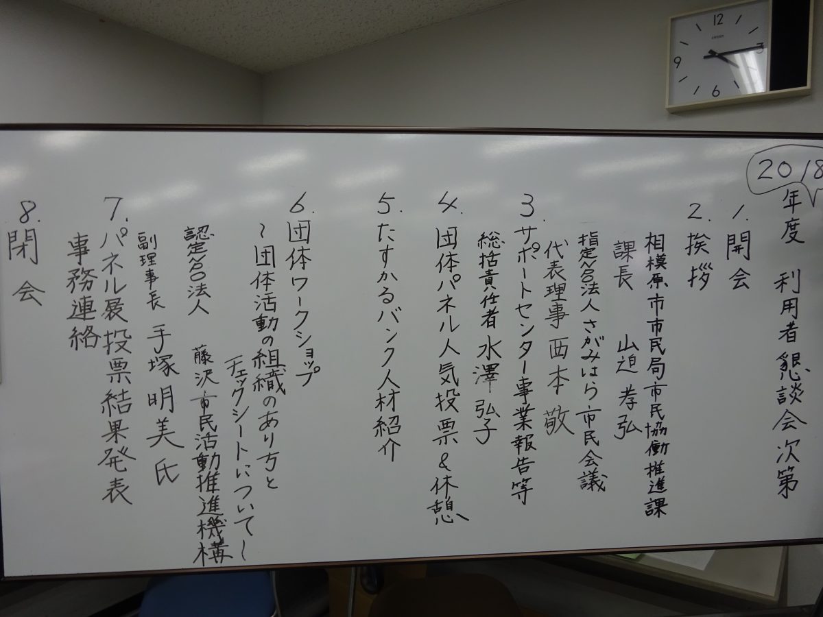 おかげさまで、盛況のうちに閉会（利用者懇談会）